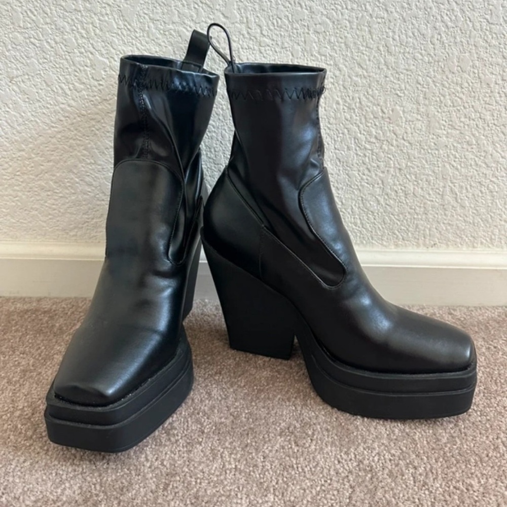 Modern Platform Ankle Boots with Statement Block Heel